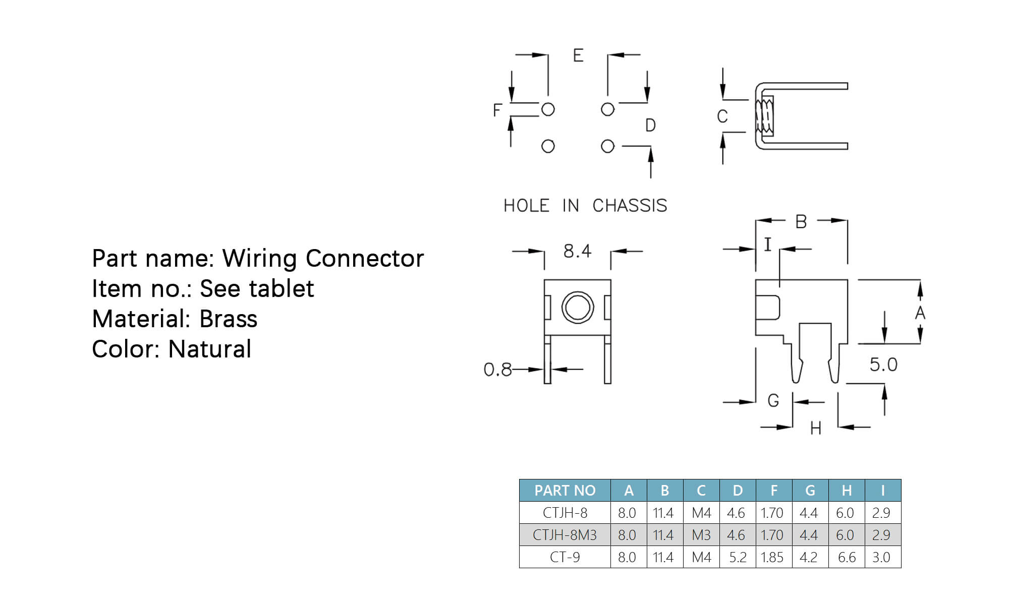 Wiring Connector CTJH-8